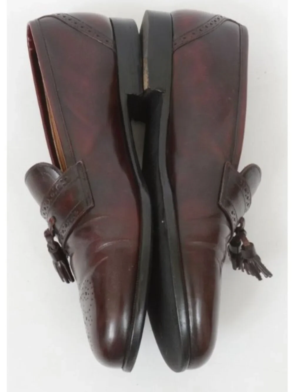 S2 by Santoni Mens 11EE Burgundy Leather Loafers Dress Old Money Preppy Shoe